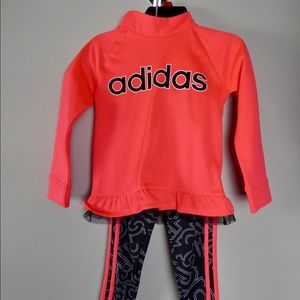 Adidas Tights Leggings Track Ruffle Exercise Set
